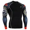 Chemises de compression graphiques complètes en gros à manches longues Fitness GYM MMA Crossfit Running Sports Tops Chemises