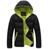 Mäns Ned Parkas Partihandel - God kvalitet Vinter Mäns Hooded Jackor Coat Casual Warm Tjockad Duck Vindtät Outcoats Candy Color Cl