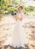 Ślub nowe bohemijskie sukienki linia v szyja krótkie rękawy koronkowe aplikacje szyfonowe długość podłogi plus rozmiar ogrodu plażowe formalne suknie ślubne ppliques