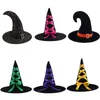 Halloween Hat Makeup Dance Props Bars Dress Up Pumpkin Hat Witch Cap Witch Hat for party