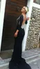 2019 Sukienka balowa z długimi rękawami dobra jakość czarnego koloru szyfonu długość podłogi formalny wieczorny impreza 7046906