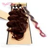 Fashion Machine dubbele inslagen haarbundels 4pcslot body wave haar weeft 220g synthetische vetersluiting naai-in hair extensions weeft7955415