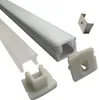 100 x 2m Sats / Lot Ultra Slim Aluminium LED-profil och 6 mm försänkt U typ profil Aluminium för golv eller väggbelysning