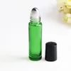 In Stock !COLORFUL Glass Roll On Bottle 10ml (1/3oz) Essential Oil Empty Aromatherapy Perfume Bottles Metal Roller Ball Wholesale 600pcs/lot