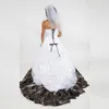 Eleganti abiti da sposa bianchi mimeti 2021 Appliques a cuore perle una linea Abiti da sposa a pavimento in raso da pavimento 2829368