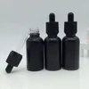 Wholesale- 20pcs 10ml 30ml Black Frosted Glass Dropper Bottles Essential Oil Container E Liquid Empty bottle