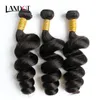 Indian Loose Wave Virgin Hair 100% Indian Human Hair Weeft 3 Bundels Lot Onverwerkte Raw Indian Loose Curly Golvend Menselijk Haar Natuurlijke Kleur