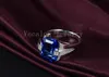 Vecalon Marka Męskie Moda Biżuteria Band Ring 6CT Sapphire CZ Diament 925 Sterling Silver Male Engagement Finger Pierścień