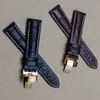 New Gold Butterfly Deployment Fermoirs Watch Band 18mm 19mm 20mm 21mm 22mm Montre en cuir véritable hommes Bracelets Bracelets Promotion293a