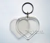 Blank Acrylic Heart Keychain Cheap plastic key ring Insert Photo or Print logo Promotion Favors FREE SHIPPING