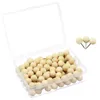 120 Pcs / set Round Head Wooden Thumb Tacks Push Pin for Map Photo Paper Notice Board