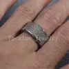 Vecalon Full 320Pcs Simulated diamond Cz Wedding Band Ring for Women 10KT White Gold Filled Female Engagement Band Sz 5-11