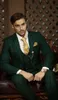 2017 Ny färg Hot rekommenderar Dark Hunter Green Groom Tuxedos Notch Lapel Men Blazer Prom Passar Business Dinner Passits (Jacket + Pants + Vest)