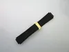 25mm x 19mm (horloge lug) Nieuwe gouden implementatie sluiting zwarte litchi graan duiken siliconen rubberen horlogeband riem G-Hub01gma