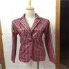 Spring Autumn 2016 women's fashion casual long-sleeved red plaid lapel small suit jacket blazer women coat