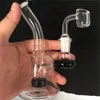 Bong per olio da riciclatore in vetro da 7,2 pollici con bong al quarzo da 4 mm Percolatore per barattolo contenitore in silicone senza chiodi con gorgogliatore da 14 mm 3 colori