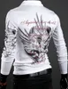 Mode Hommes T-shirts Coton À Manches Longues T-Shirt Marque Vêtements Slim Fit Aigle Imprimé T-shirt livraison gratuite