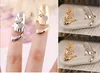 Cute Exquisite Queen Dragonfly Design Nail Ring Rhinestone Plum Snake Gold Silver Finger Rings Jewelry for Women