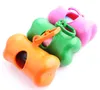 8,3 * 4cm Hundpoop Bag Set med 1 rullväska 1Bone Case Dispenser Dog Cat Spills Bags Pet Supplies Gratis frakt