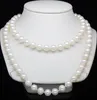 Wunderschöne 10-11mm natürliche Südsee weiße Perlenkette 35 Zoll 14 Karat Goldverschluss