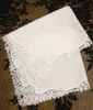 Set of 12 Home Textiles White Ladies Handkerchief 12 inch Embroidered crochet lace edges hankies hanky For Bridal Gifts29647434421