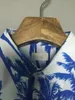 Wholesale-Mens Summer Style Beach Shirt Hawaiian Coconut Tree Printing Short Sleeve  Clothing Free Shipping