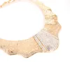 Mode fina smycken uppsättning för bröllopsguldpläterad full kristallhalsband örhängen armband ringar set kostymtillbehör