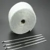 2 polegadas x 10 m Nova Cor Fibra De Vidro Escape Heat Wrap Roll Tape Com Gravata De Aço Inoxidável Kit