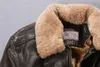 2 couleurs AVIREXFLY vestes en cuir vol bomber vestes col en fourrure d'agneau revers cou 100% cuir véritable