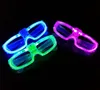 الحفلات بالجملة LED مصراع Glow Cold Light Up Shades Flash Rave Glasses Grasses Hechers Christmas Favors Cheer Atmosphere Props Supply Supply Supply