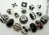 100 pçs / lote cor misturada Moda Encantos Beads para Fazer Jóias Solta Grande Buraco Encantos DIY Beads para Pulseira Europeia Atacado em Massa
