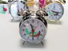 Modern mechanical alarm clock manually winding silver color good quality-free shipping