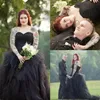 Robes de mariée gothiques en tulle noir 2017 Vintage chérie volants à plusieurs niveaux robes de mariée gonflées, plus la taille sur mesure Chine EN10092