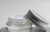 5g clear frosted glass cream jar with silver aluminum lid, 5 gram cosmetic jar,packing for sample/eye cream,5g mini glass bottle