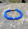 SN0405 vente en gros bracelet de perles bouddhistes en or perles de prière bracelet tête de bouddha bracelets en pierre bleue pour homme