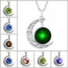 64 stijlen zilveren maansteen ketting uil bloem boom des levens cabochon glazen charmes maan en ster hanger kettingen voor vrouwen mode-sieraden