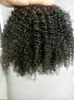 Brasileiro Virgem Humana Curly Clipe em Extensões de Cabelo Não processado Natural Black / Brown Color 9 Pcs / Set Afro Kinky Curl
