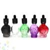 Flacone di vetro del cranio 30ml bottiglie di liquido vuote colorate E di alta qualità con tappo a prova di bambino Eliquid DHL gratuito