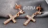 New Arrival Cross Dangle Earrings With Swarovski Crystal Stellux 18K Rose Gold Plated Top Quality Gift Jewelry #RG20309