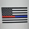 90 * 150 cm Blueline VS Politie vlaggen 3x5 voet dunne blauwe lijn VS vlag zwart, witte en blauwe Amerikaanse vlag met messing inkommen 50 stks