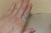 2016 Nuova personalità Mix and Match Fashion Wedding Ring Set per le donne di lusso di qualità Gemstone Fidanzamento 10KT gioielli in oro bianco riempito