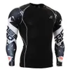 Chemises de compression graphiques complètes en gros à manches longues Fitness GYM MMA Crossfit Running Sports Tops Chemises