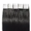 ELIBESS Double Drawn Raw Virgin Human Hair Tape in Hair Extensions 40pcs 100g Natural Color2587740