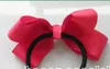 20PCS 소녀 모자는 Bowknot 로프 리본 bobbles 포니 테일 헤어 밴드 3 인치 그 로그 랭 리본 헤어 액세서리 20 색 PJ5201를 헤어 밴드