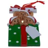 3 개의 크리스마스 패밀리 트리 장식품의 곰 가족 휴가 가정 장식을위한 개인화 된 선물 무료 개인화