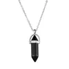 Luxe natuursteen bullet vorm hanger kettingen vrouwen zeshoekige prisma kristal charmes ketting voor dames mode-sieraden groothandel