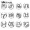 Dorapang 925 Sterling Silver Charm omfamna tolv konstellationer med kubiska zirkoniumpärlor passar DIY armband Bracele smycken