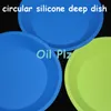 scatole vassoi di silicio piatto profondo rotondo panoramica 8 "amichevole non stick silicone contenitore concentrato olio bho fda vassoio