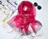 10PCS autumn new fashion woman Silk scarf sunscreen pure color scarf ladies mulberry silk scarf scarf 200*90cm 16colors free shipping