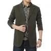 Brand New blazer men Casual Blazer Cotton Parka Men's slim fit Chaquetas Army Green Khaki Plus Size